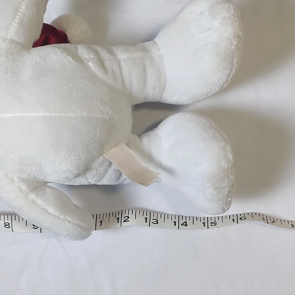 Festive White and‎ Red Plush Dog Toy